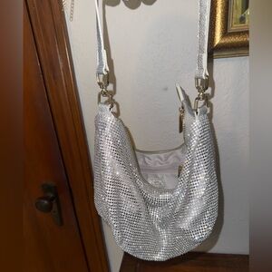 Elegant Silver Rhinestone Women's Bag